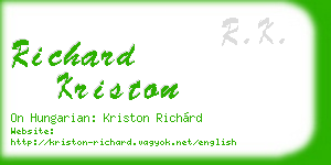 richard kriston business card